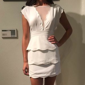 Urban Outfitters scalloped white dress
